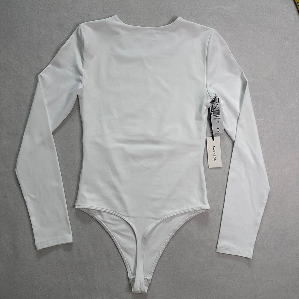 Babaton Segovia Cutout Bodysuit White Long Sleeve Aritzia Size S NWT - Picture 3 of 11